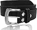 EURO Womens Thick Wide Stitched Leather Belt - MAP019A - Black M