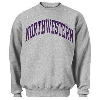 Northwestern University Crew Neck Gray Sweatshirt