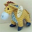 Vintage Patchwork Blue Toy Horse