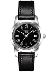Tissot Classic Dream Black Dial Black Leather Ladies Watch T0332101605300