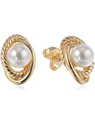 Majorica 8 mm White Round Knot Stud Earrings