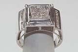 Princessdiamond and 14k White Gold Mens Ring Jewelry