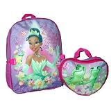 Disney Princess and the Frog FairyTale Dreams Large Backpack Free Accessory Lunch Bag Tote 2 piece set