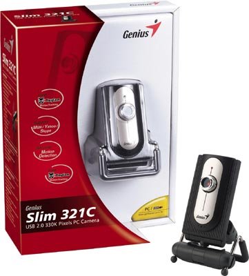 Genius Slim 321C USB 2.0 330K Pixels PC Camera, Microphone included.