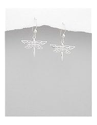 Dragonfly Silver Earrings In 92.5 Sterling Silver