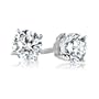 Platinum, Round, Diamond 4-Prong Stud Earrings (1/2 cttw, G-H Color, VS2 Clarity)
