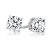 Platinum, Round, Diamond 4-Prong Stud Earrings (1/3 cttw, G-H Color, VS2 Clarity)
