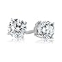 Platinum, Princess-Cut, Diamond 4-Prong Stud Earrings (3/4 cttw, G-H Color, VS2 Clarity)