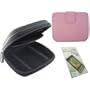 Skque Garmin 200 Series Black Eva Hard Case Shell + Pink Leather Case + Screen Protector Bundle Kit Set