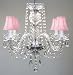 ALL CRYSTAL CHANDELIER CHANDELIERS WITH PINK SHADES H17 X W17