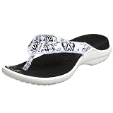  : Crocs Women's Capri Canvas Thong,White/Black,4 M