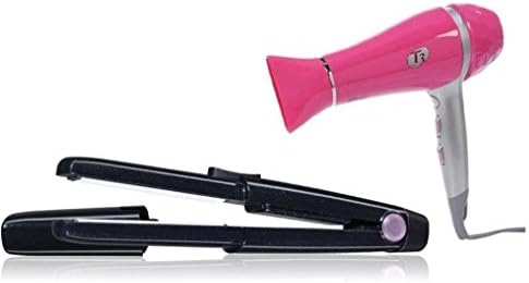 "PACKAGE" T3 Featherweight 2 Tourmaline hot pink Hair Dryer 73827 & T3 black single pass compact falt iron 73505
