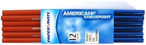 Papermate American Checkpoint #2 Woodcase Double Ended Pencils, Red/Blue, Dozen