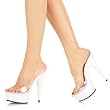6 Inch Sexy High Heel Shoes Spiked Heels Mid Platform Slide White
