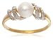 9ct Yellow Gold AMR303949 Ladies 0.01ct Diamond & Fresh Water Pearl Ring