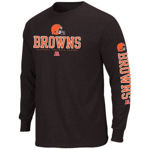 Cleveland Browns Primary Receiver Long Sleeve T-Shirt - Brown (X-Large)
