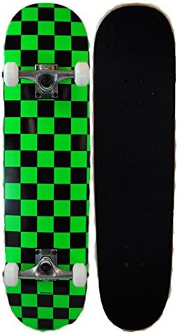 Runner Sports Complete Full Size Maple Checkerboard Deck Skateboard (Green)