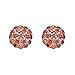 Cubic Zirconia {C.Z.} GARNET ROUND BUTTON RHODIUM