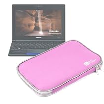 Protective Splash Resistant Pink Neoprene Laptop Case For Toshiba Netbook NB520 By DURAGADGET