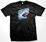 Great White Shark T-shirt, Awesome Realistic 3D Design Great White Shirt, Medium, Lt Blue