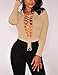 Grace's Secret Women's Deep V Neck Lace up Bodysuit