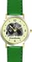 Pekingese (SC) Dog - WATCHBUDDY� DESIGNER DELUXE TWO-TONE THEME WATCH - Arabic Numbers-EMERALD ISLE STYLE - Light Green Dial with Green Leather Strap-Women's Size-Small