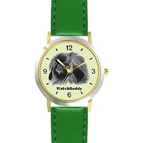 Pekingese (SC) Dog - WATCHBUDDY� DESIGNER DELUXE TWO-TONE THEME WATCH - Arabic Numbers-EMERALD ISLE... by WatchBuddy