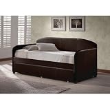 Daybed with Contemporary in Brown Leatherette