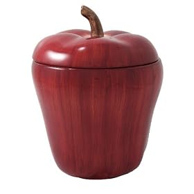Red Apple Ceramic Cookie Jar by Gourmet Home Collection