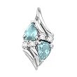 14K White Gold Aquamarine and Diamond Pendant