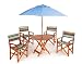 Pagoda 6pc Directors Chair Wooden Garden Furniture Set
