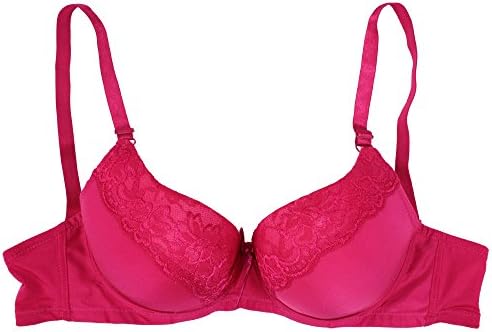 Alfa Global Women's Plus Size Laced Comfort Strap Minimizer Soft Cup Bra Red 42D