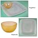 Apple and Honey Set: Etched Glass Square Plate and Bowl Judaica, Rosh Hashanah