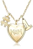 Gold Plated Sterling Silver Diamond #1 Mom Necklace, 18