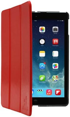 August Lion® Premium Thin PU Leather Smart Case Cover for Apple iPad Air - RED