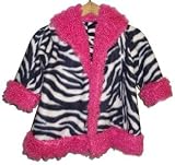 Zebra Print Fleece Swing Coat with Hot Pink Trim Size 3 - (Child)