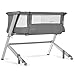 Dream On Me Skylar Bassinet and Bedside Sleeper in Grey, Lightweight and Portable Baby Bassinet, Five Position Adjustable Height, Easy to Fold and Carry Travel Bassinet, JPMA Certified