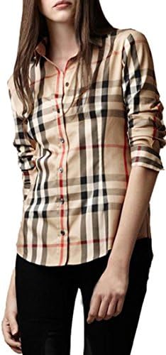 Women's Plaid Long Sleeve Shirt (Asia M)