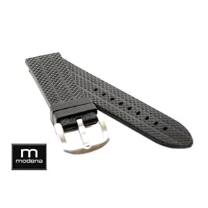 22mm Diamond Pattern MODENA Rubber watch band w/ Tang Buckle (Misc.)