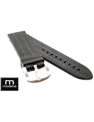 22mm Diamond Pattern MODENA Rubber watch band w/ Tang Buckle
