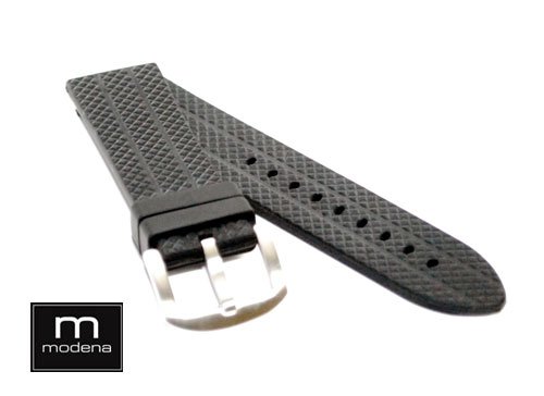 22mm Diamond Pattern MODENA Rubber watch band w Tang Buckle Misc