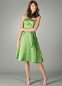 Strapless Satin Classic A Line Dress for Bridesmaid Formal Prom Wedding