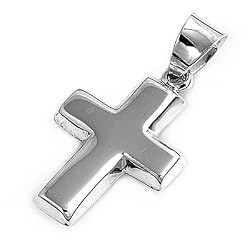 Sterling Silver Pendant - Cross - Polished - 20mm Height