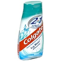 Colgate 2-in-1 Toothpaste and Mouthwash, Whitening Icy Blast, 4.6-Ounce Tubes (Pack of 6)