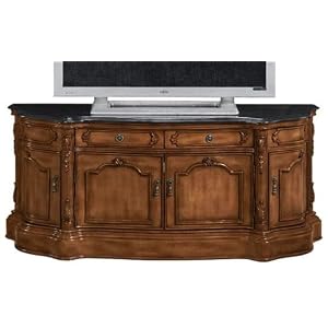 Baymont Wide - screen Tv Stand With Wood Doors, WOOD DOORS, MAHOGANY