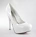White Patent Wedding Round Toe Platform Stiletto Pump