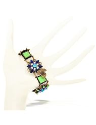 La Contessa Peacocks and Jewel Flower Bracelet by Mary DeMarco - B8870