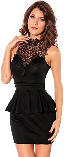 Hellojuncao Womens Entrancing Hollow-out Back Peplum Dress