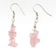 Rose Quartz Chip Earrings - Silver Plated Rose Quartz Chip Earrings - Silver Plated