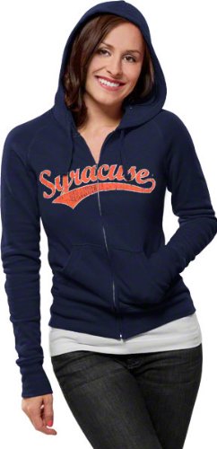 Syracuse Orange Women's Distressed Tail Sweep Full Zip Hooded Sweatshirt